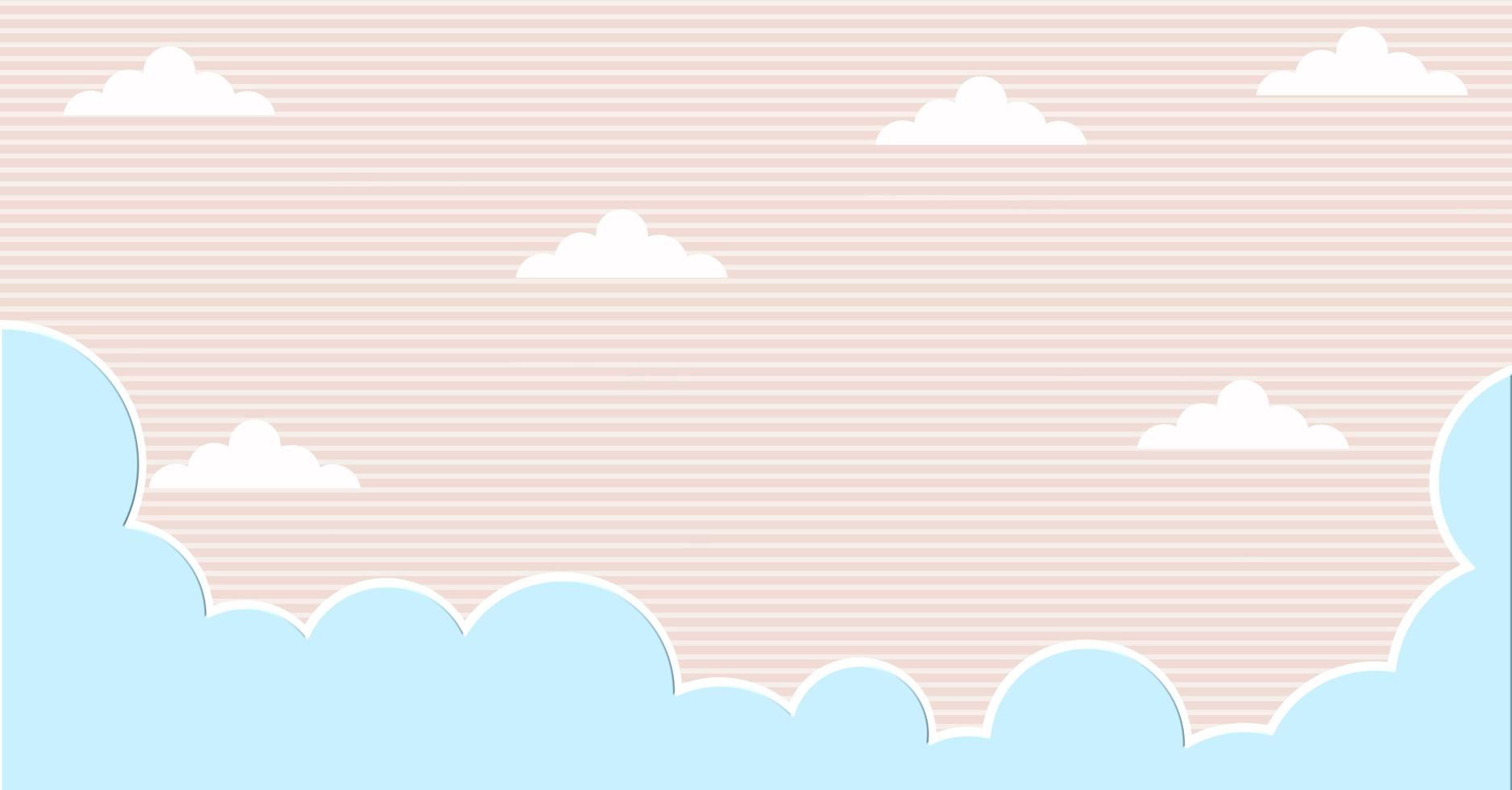 abstrakte kawaii wolkenkarikatur auf blauem himmel, hintergrund. Konzept für Kinder und Kindergärten oder Präsentation foto