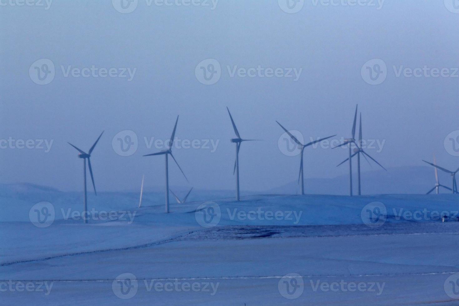 Windpark in der Nähe von Pincher Creek Alberta foto