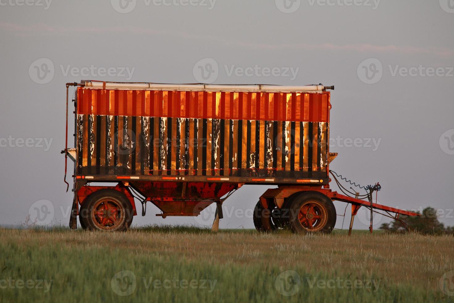 Bunter Getreidewagen im malerischen Saskatchewan foto