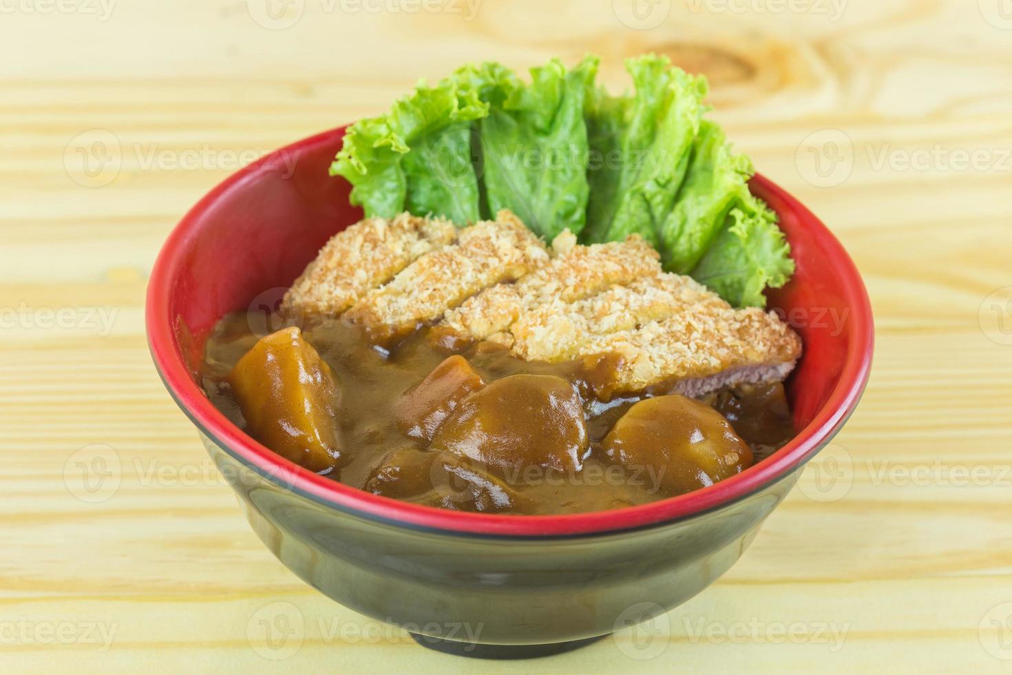Tonkatsu, japanisches Schweinekotelett, japanischer frittierter Schweinefleisch-Curry-Reis, japanisches Curry, Katsu-Curry foto