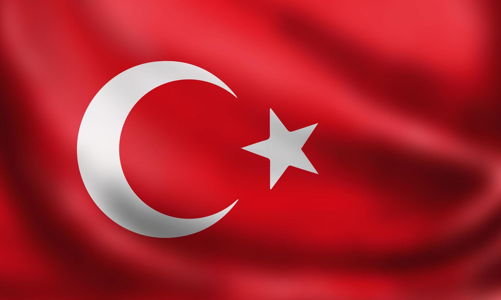 Nationalflagge der Türkei. 3d-rendering winkende flagge hohe bildqualität. offizielles Truthahnsymbol des Landes. Originalfarben, -größen und -formen. foto