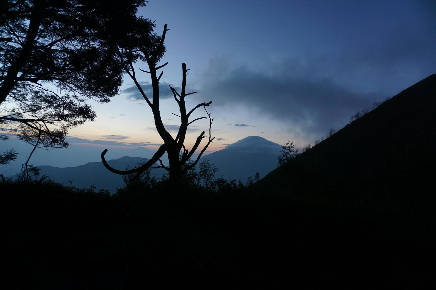 Morgen in einem sonnigen Berg ist kühl und noch sehr natürlich foto