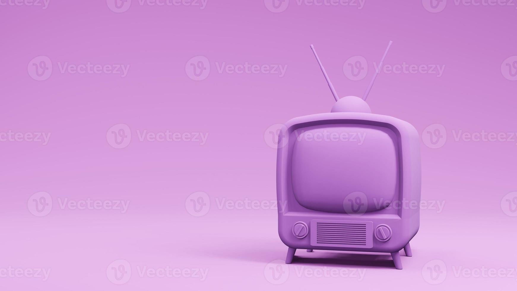 Fernseher TV-Vintage-Design, 3D-Rendering foto