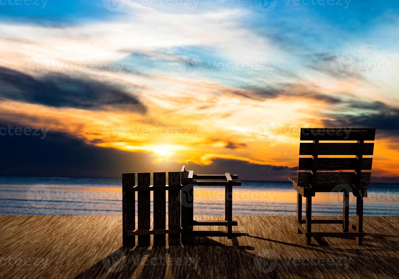 Meer und Sonnenuntergang foto