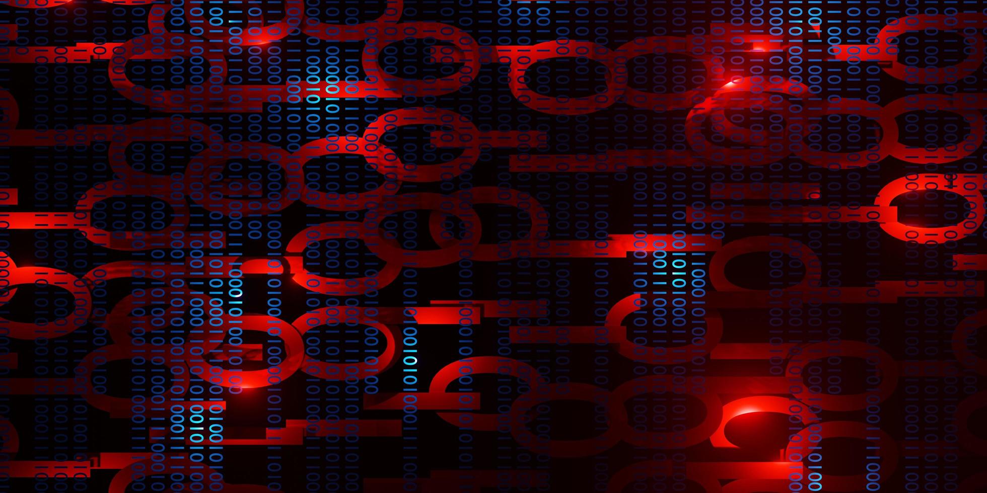 computervirus digitale binäre datenverschlüsselung und datenkonzepte, die computertechnologie hintergrund 3d-illustration schaden foto