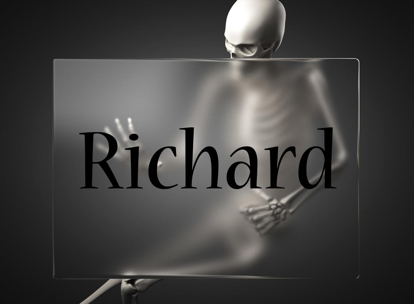 Richard Wort über Glas und Skelett foto