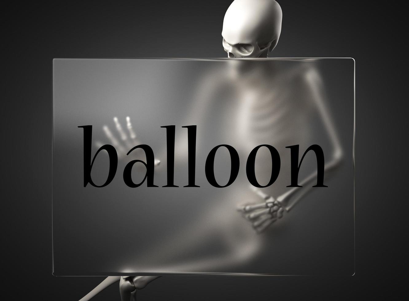 Ballonwort auf Glas und Skelett foto