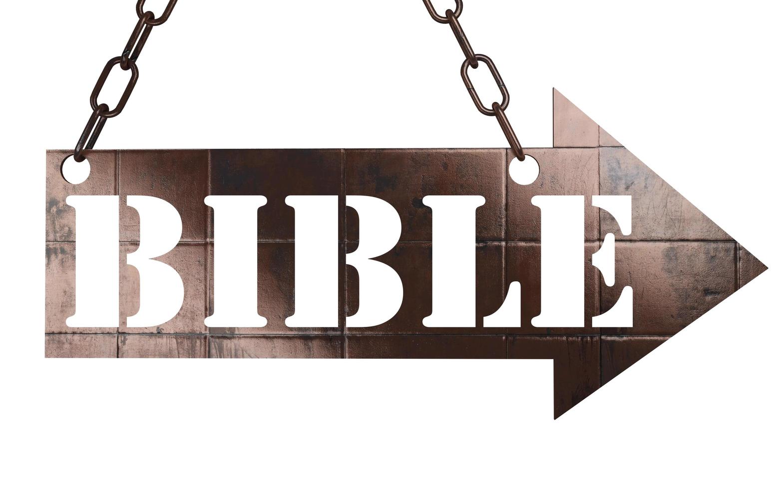 bibelwort auf metallzeiger foto