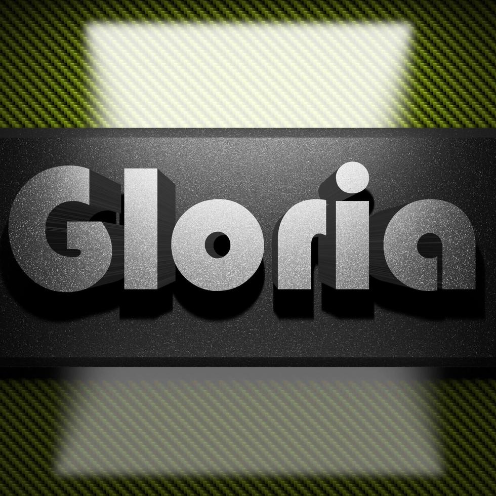 Gloria-Wort von Eisen auf Kohlenstoff foto