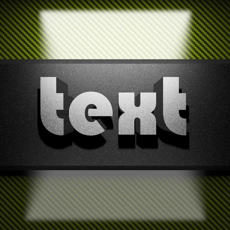 Textwort Eisen auf Kohlenstoff foto