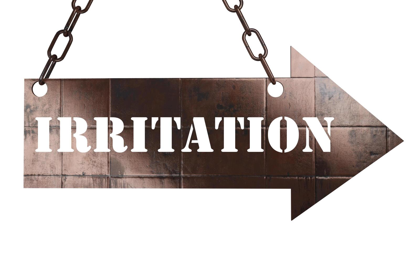 Irritationswort auf Metallzeiger foto