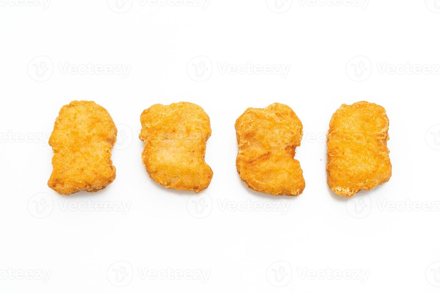 frittiertes Chicken Nugget auf weißem Hintergrund foto