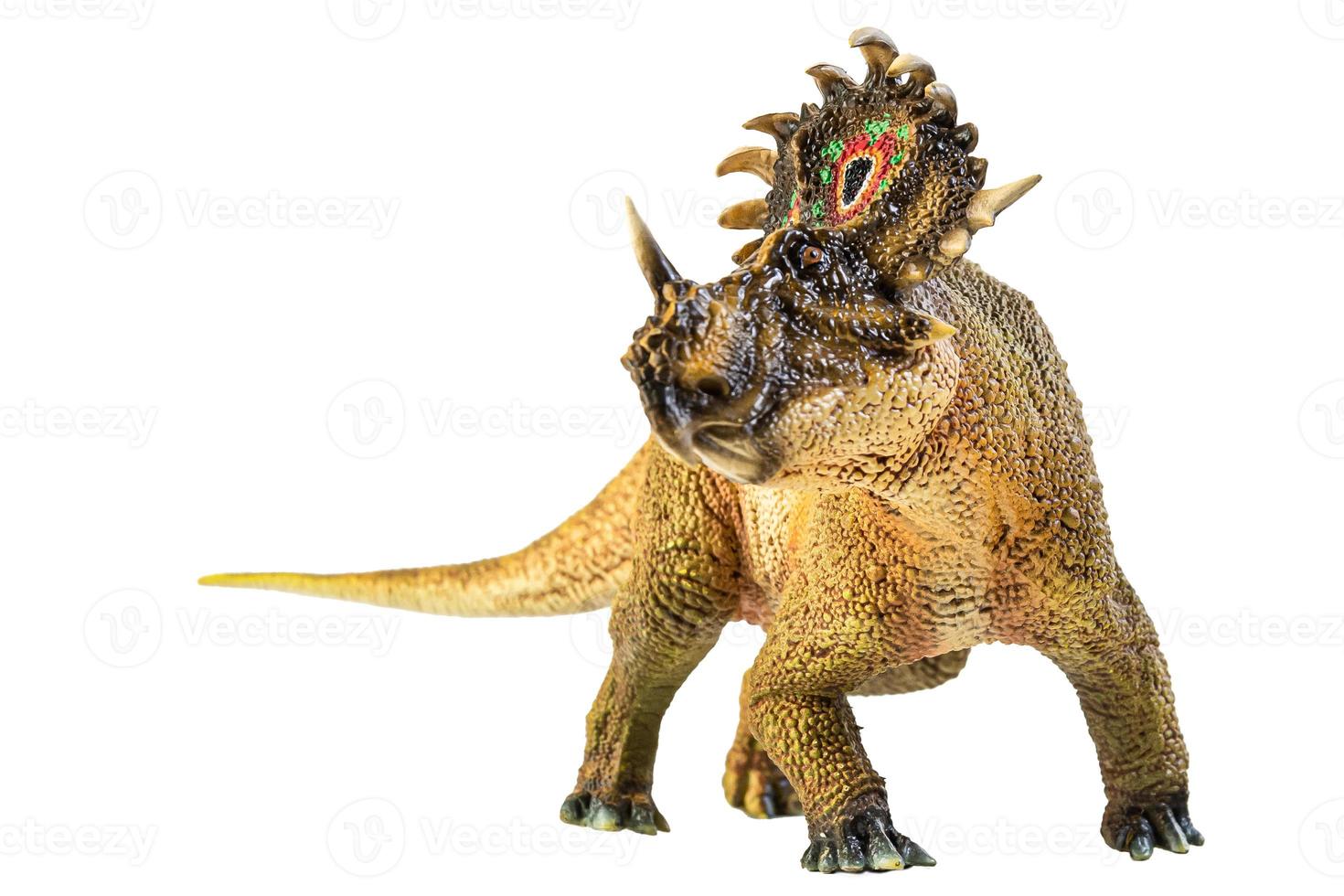 Sinoceratops, Dinosaurier auf weißem Hintergrund. foto