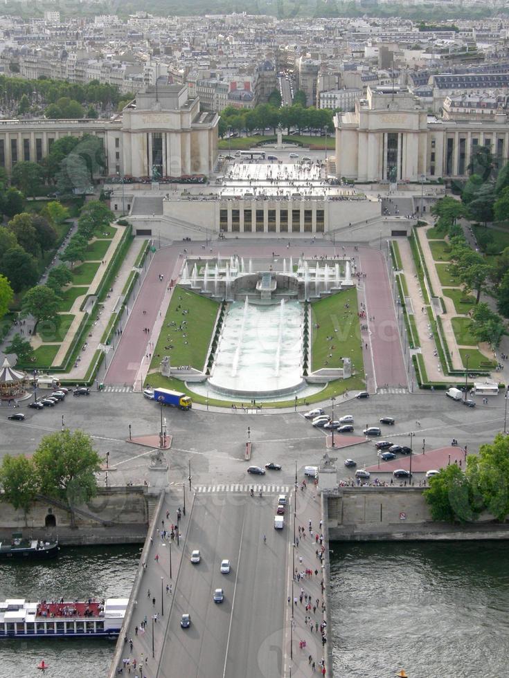 palais de chaillot palast gesehen von der tour eiffelturm paris foto