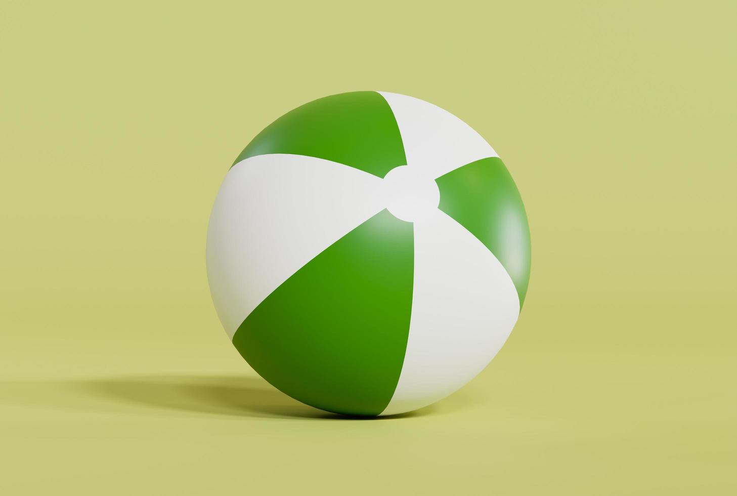 grüner Wasserball auf grünem Hintergrund. 3D-Rendering. foto