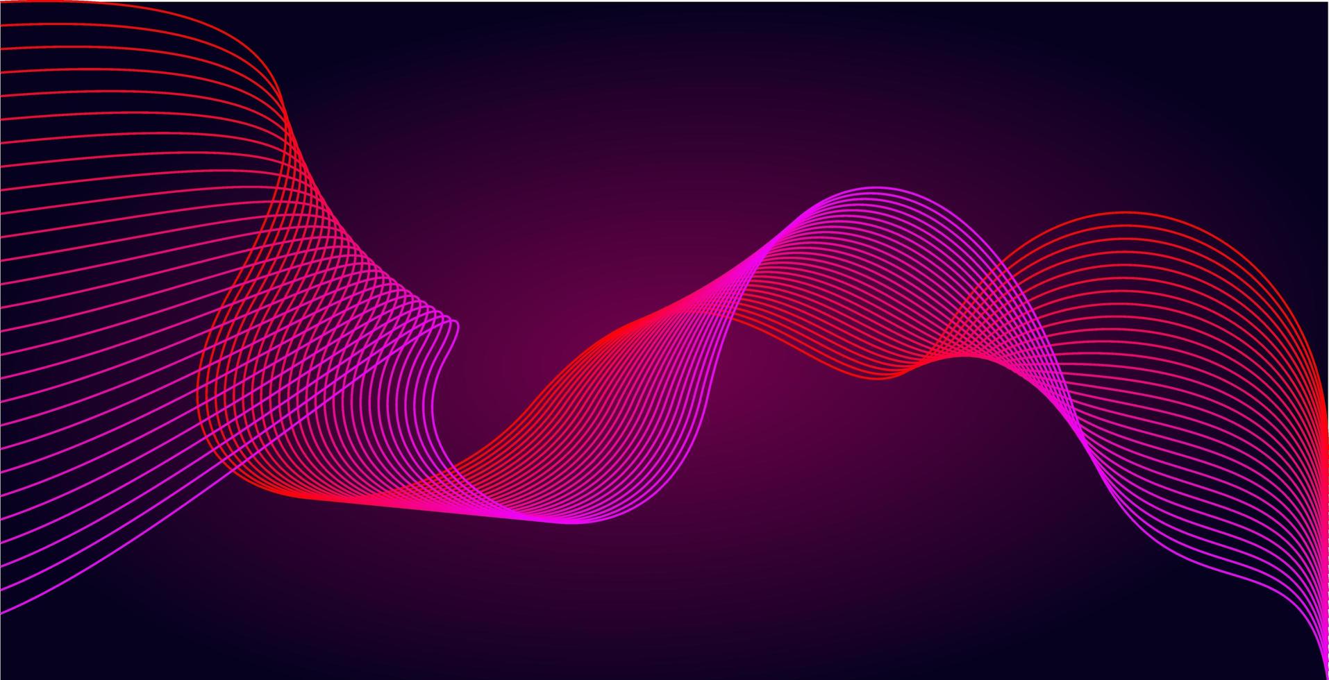 abstrakte Welle Hintergrunddesign. stilvoller Linienkunsthintergrund mit bunten glänzenden Wellen. gebogene Wellenlinie foto