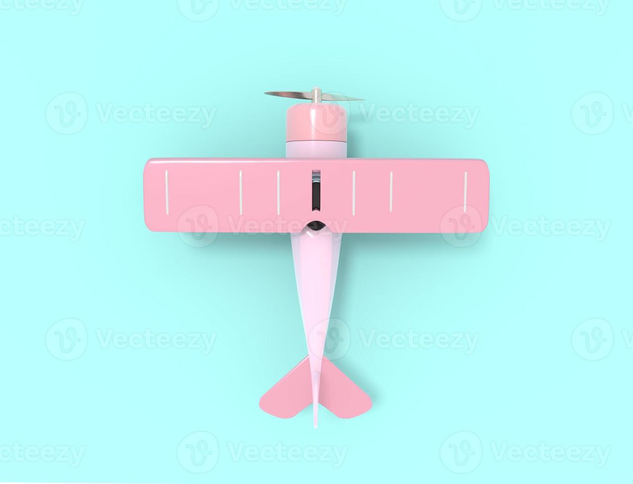 Spielzeug-Oldtimer-Flugzeuge. Abbildung mit leerem Platz für Text. 3D-Rendering foto