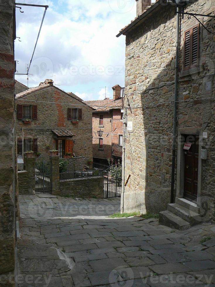 Blick auf die Stadt Cortona foto