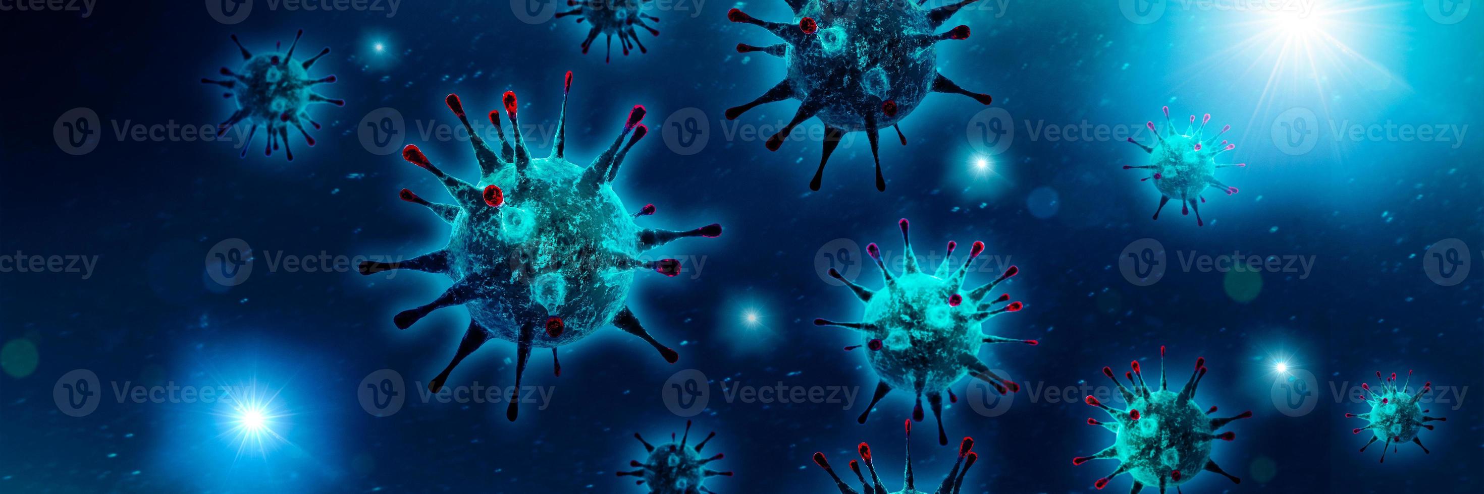 hintergrund des corona-virus, pandemierisikokonzept. 3D-Darstellung foto