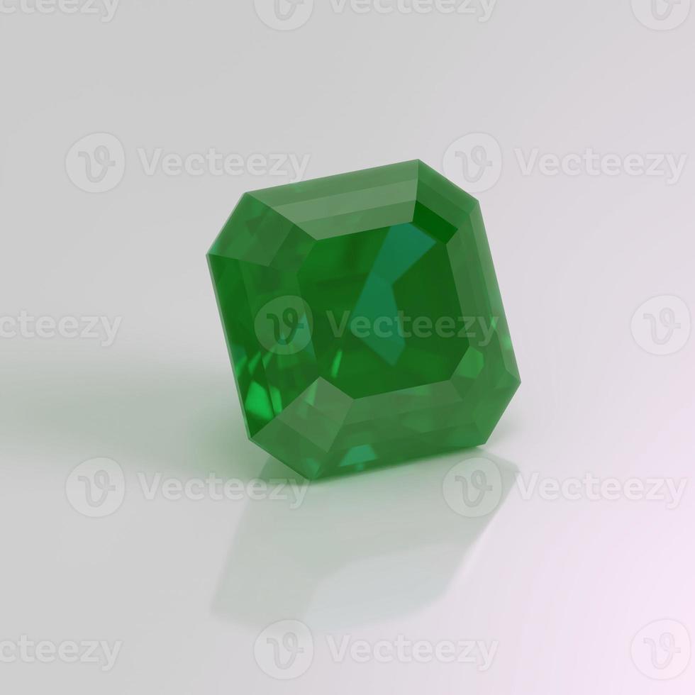 Smaragd-Edelstein Asscher 3D-Rendering foto