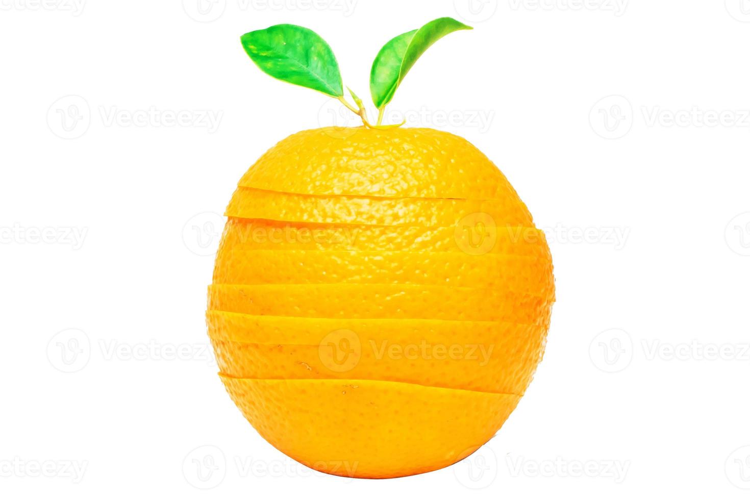 Orangenfrucht auf weißem Hintergrund foto