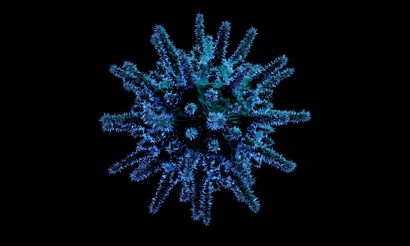 abstrakte bakterien- oder viruszelle in kugelform mit langen antennen. Corona-Virus aus Wohun, China-Krisenkonzept. pandemie- oder virusinfektionskonzept - 3d-rendering. foto