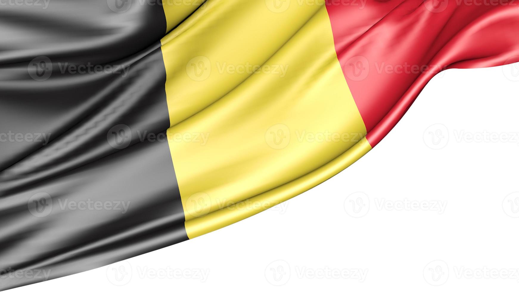 Belgien-Flagge isoliert auf weißem Hintergrund, 3D-Darstellung foto