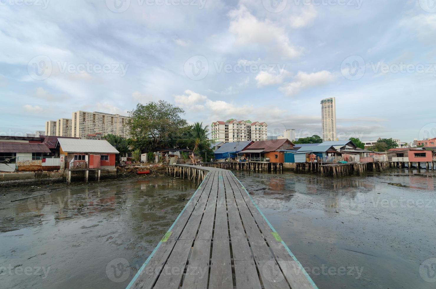 Holzbrücke des Clanstegs, Penang foto