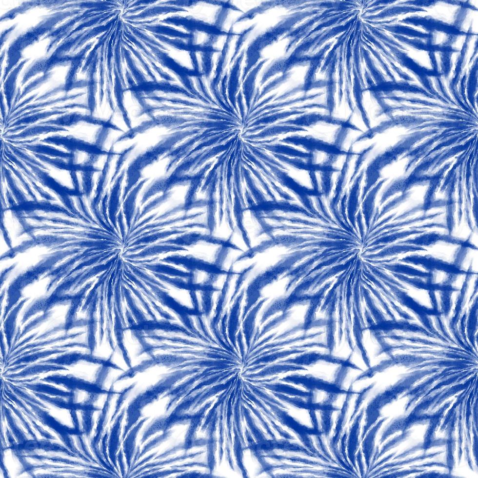 Krawattenfarbe, Shibori, blaues abstraktes nahtloses Batikmuster. Aquarell Hintergründe foto