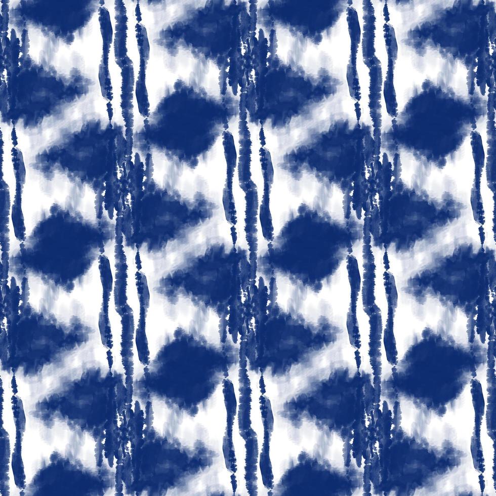 Krawattenfarbe, Shibori, blaues abstraktes nahtloses Batikmuster. Aquarell Hintergründe foto