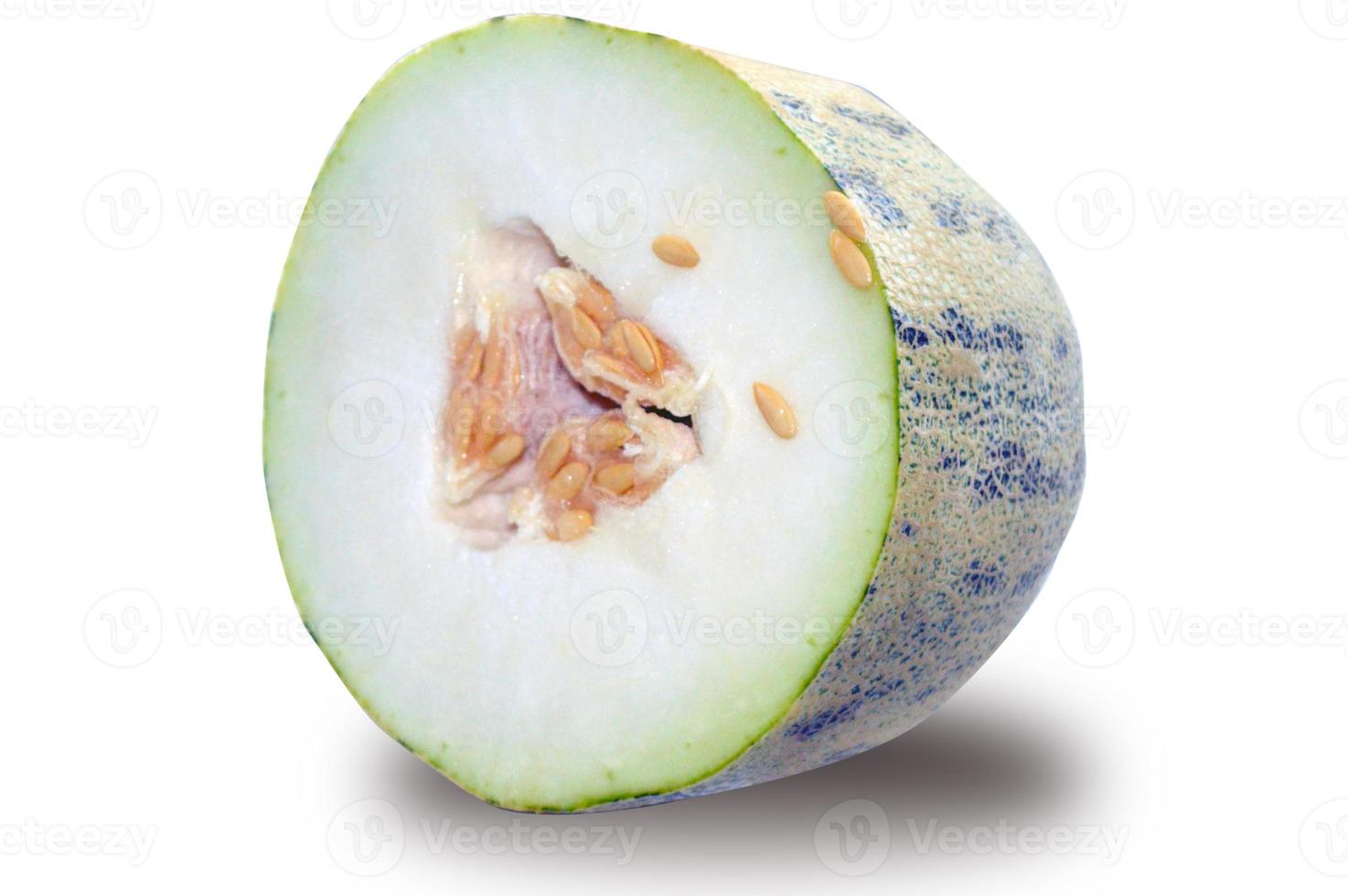 halb geschnittene Melone mit Körnern foto