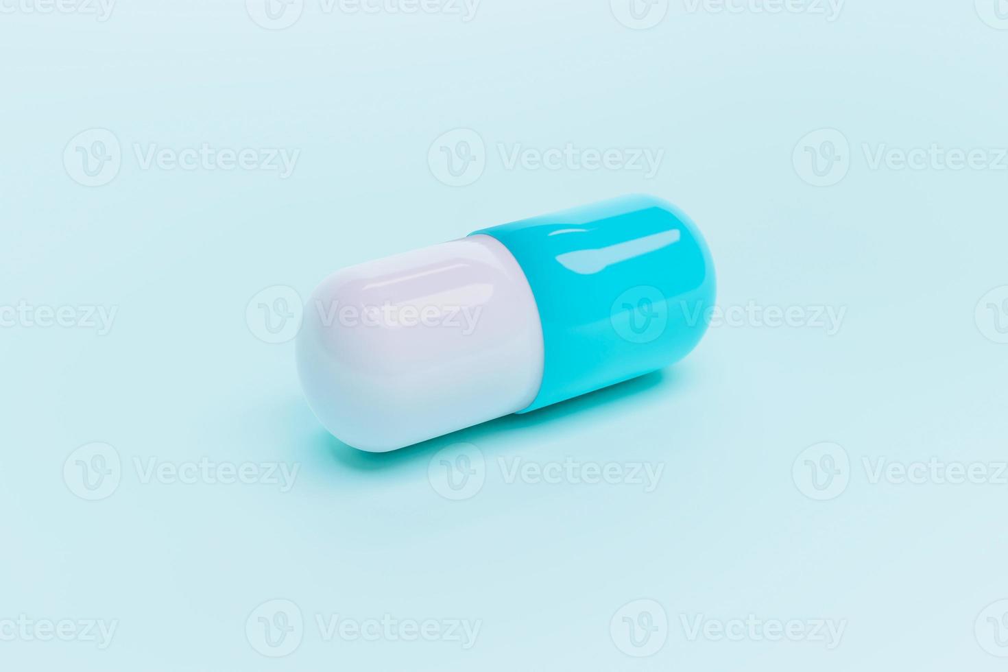 blaue und weiße Einzelkapsel-Medikamente foto