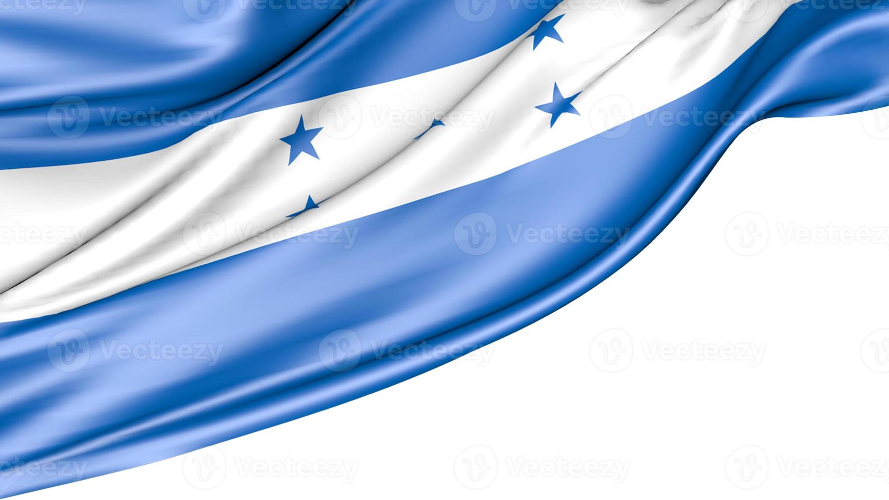 Honduras-Flagge isoliert auf weißem Hintergrund, 3D-Darstellung foto