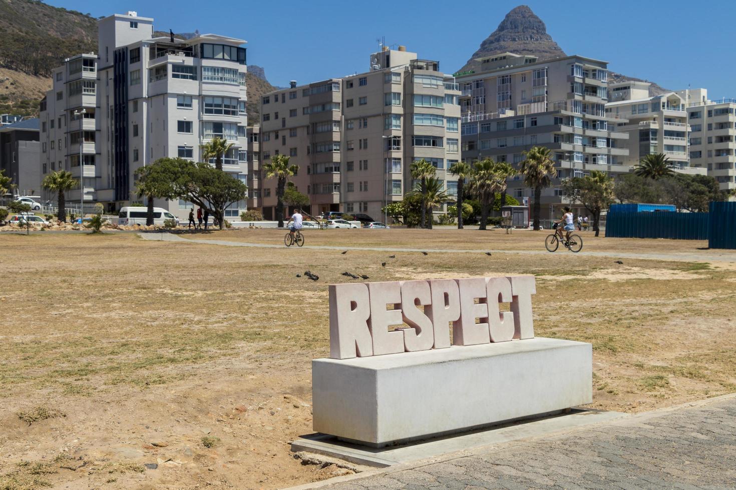 kapstadt südafrika 17. januar 2018 respekt, briefkopf sicherheitsgurt in kapstadt, südafrika, südafrika. foto