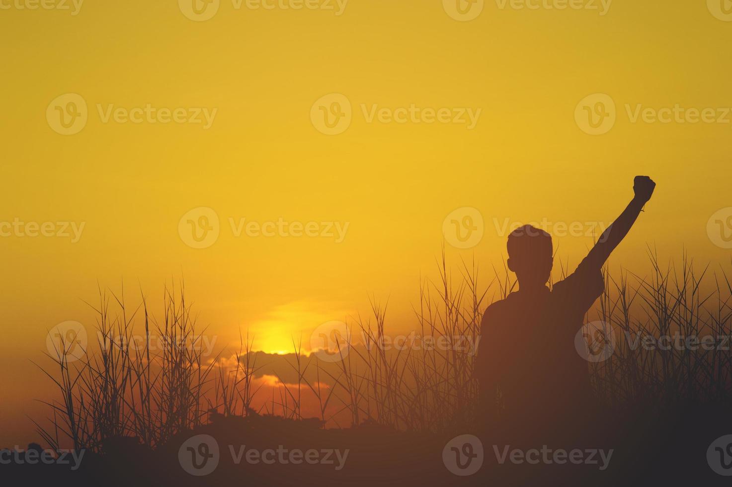 Silies Silhouetten zeigen Freude. und erfolgreiche Silhouettenkonzepte foto