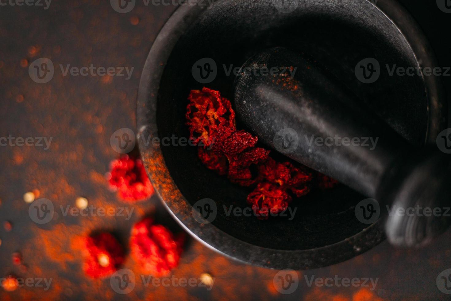 roter würziger trockener Carolina Reaper. foto