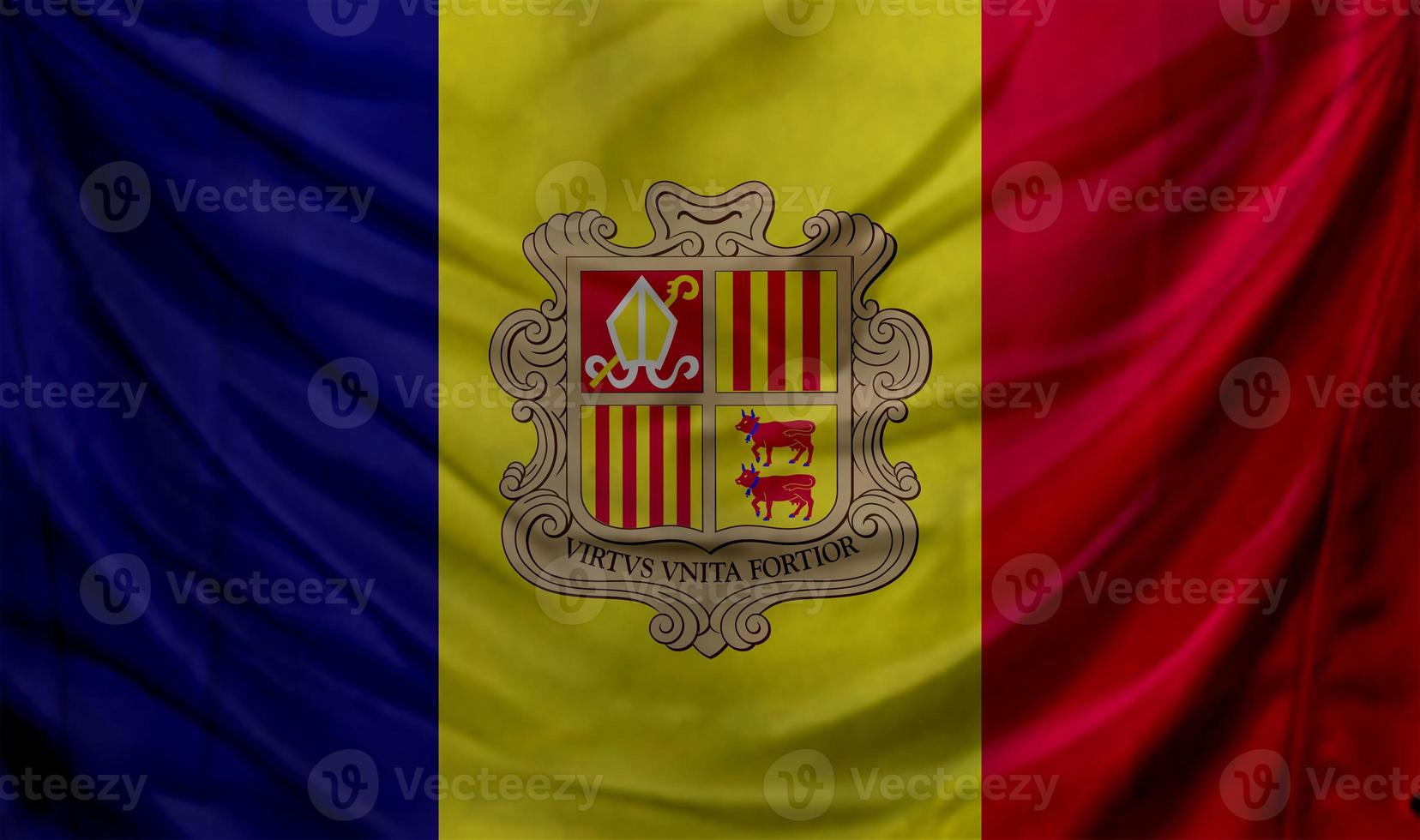 Andorra-Flagge weht. hintergrund für patriotisches und nationales design foto