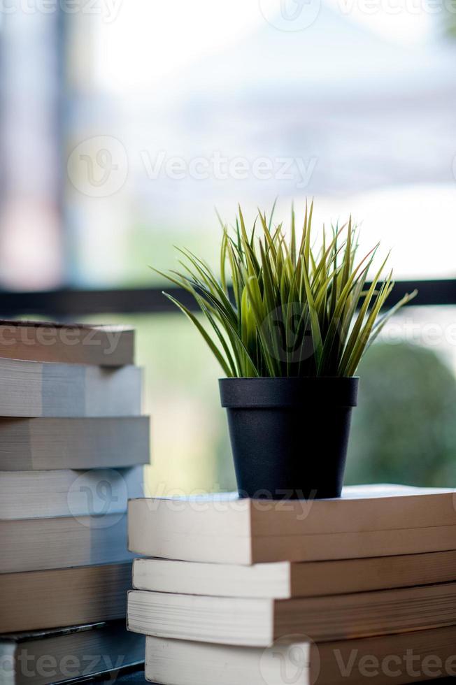 buch auf dem schreibtisch viele bücher, schöne farben zum studieren, wissen, bildung - bilder foto