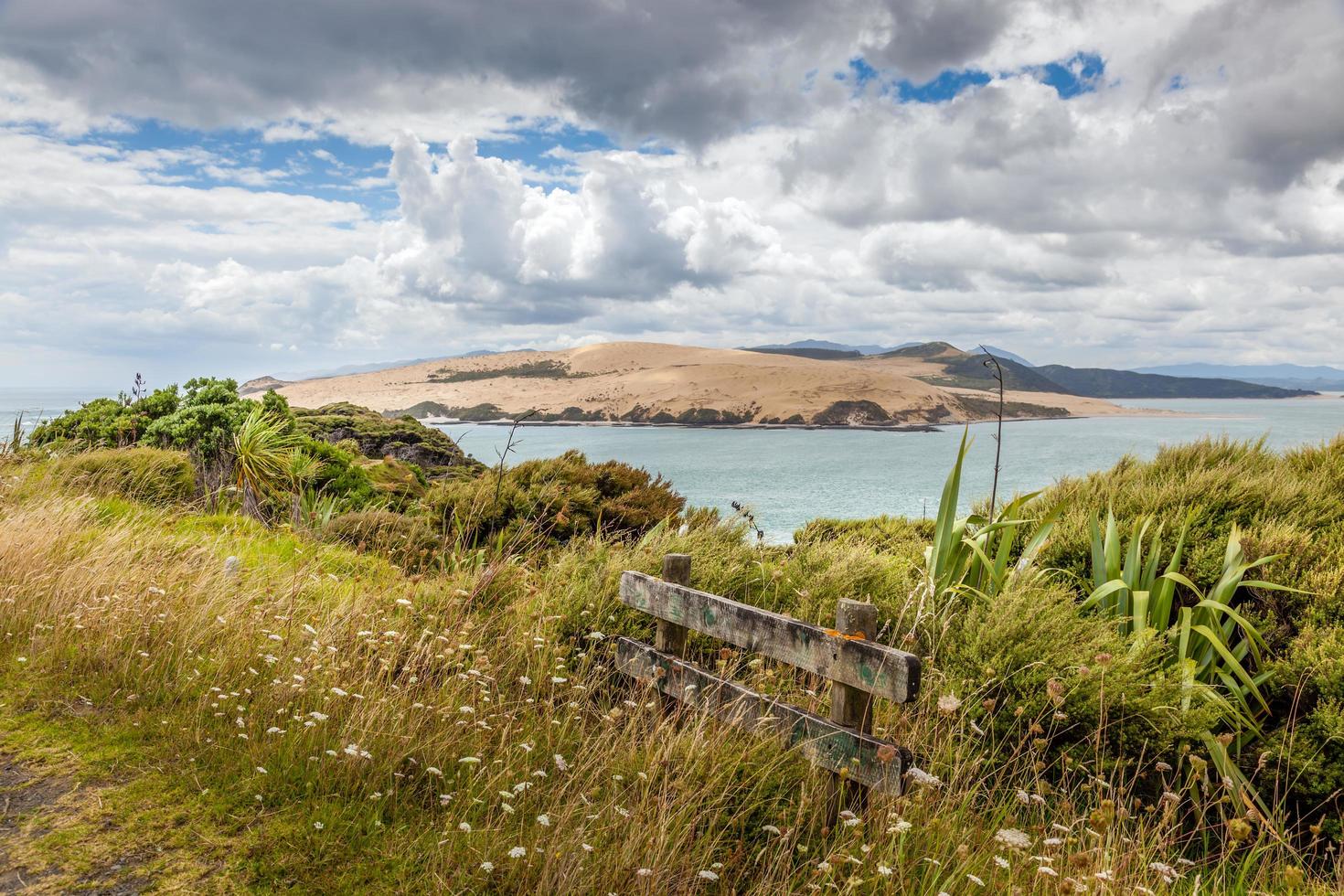 Küstenwanderung in der Nähe des Erholungsgebiets Arai-te-uru in Omapere in Neuseeland foto