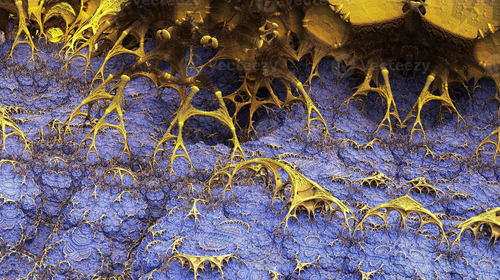 3D-Darstellung abstraktes computergeneriertes fraktales Design. 3D-Darstellung eines wunderschönen unendlichen mathematischen Mandelbrot-Set-Fraktals. foto