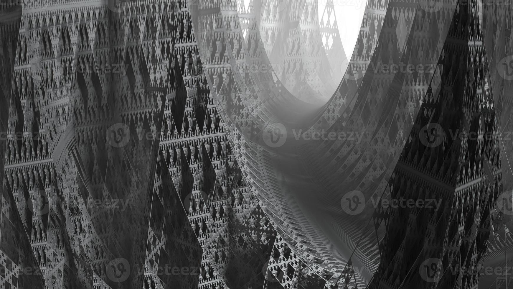 abstraktes computererzeugtes fraktales Design. 3D-Darstellung eines wunderschönen unendlichen mathematischen Mandelbrot-Set-Fraktals. foto