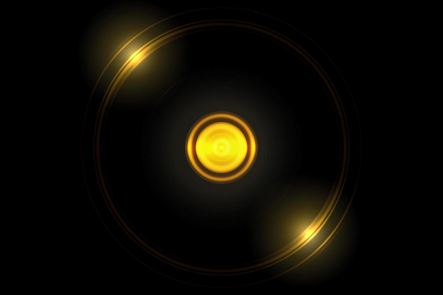 abstrakter leuchtender orangefarbener Kugeleffekt mit hellem Ring, der auf schwarzem Hintergrund glänzt foto