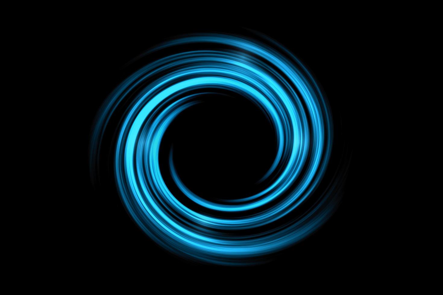 abstrakte schwarze löcher im weltraum oder spiraltunnel mit hellblauem nebel auf schwarzem hintergrund foto