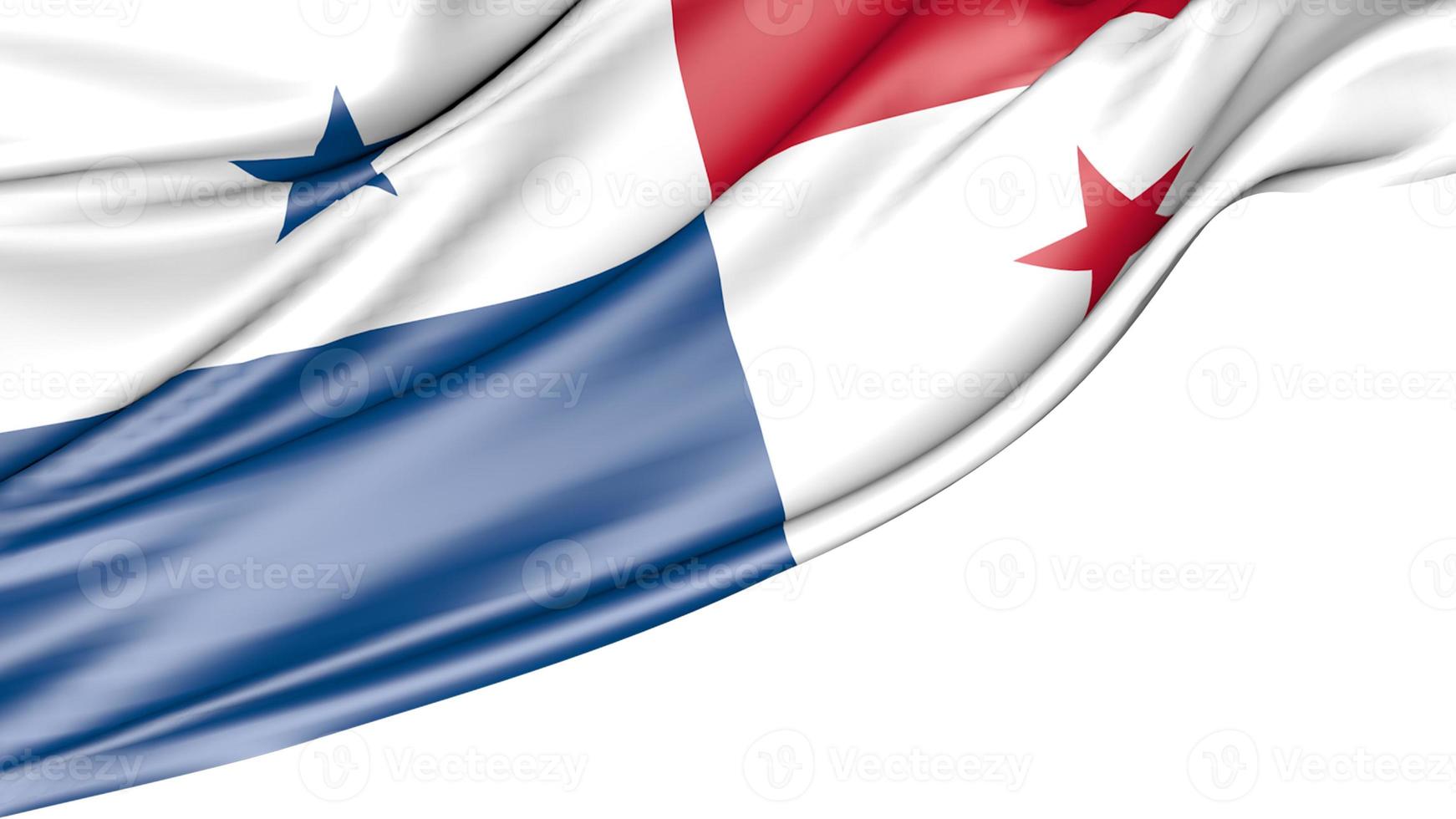 Panama-Flagge isoliert auf weißem Hintergrund, 3D-Darstellung foto