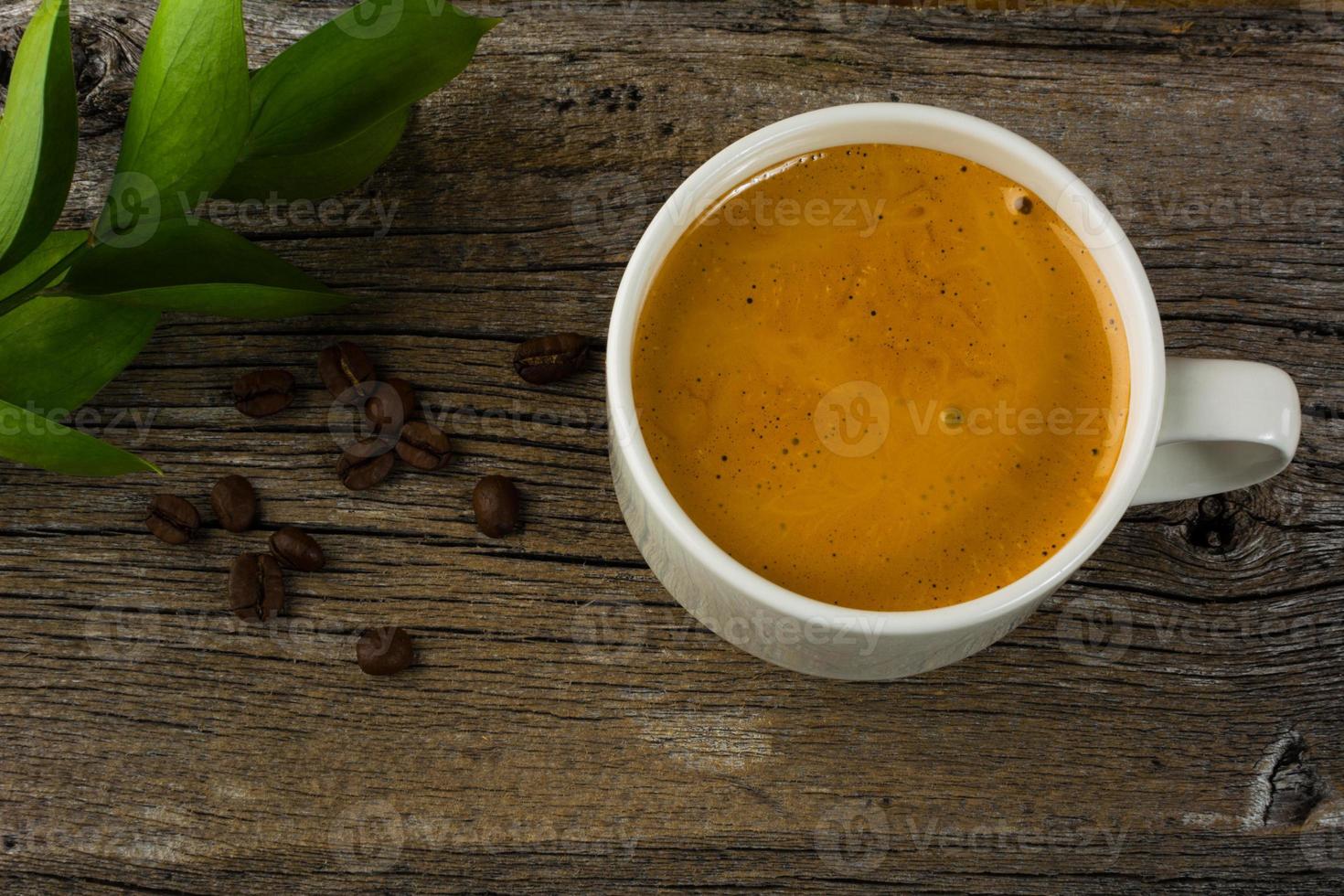 tasse starken kaffee, draufsicht foto