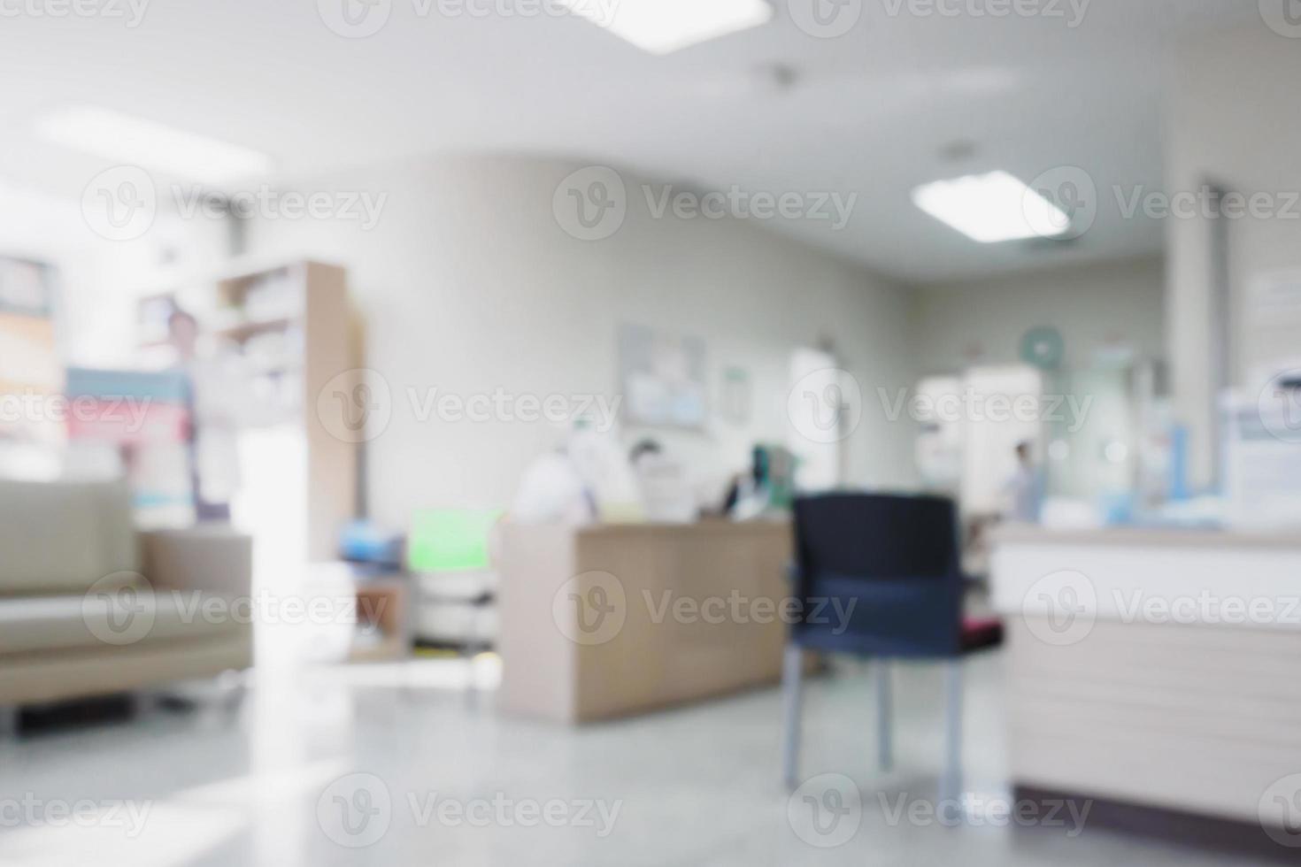 abstrakte Krankenhaus medizinische Theke Innenunschärfe für den Hintergrund foto