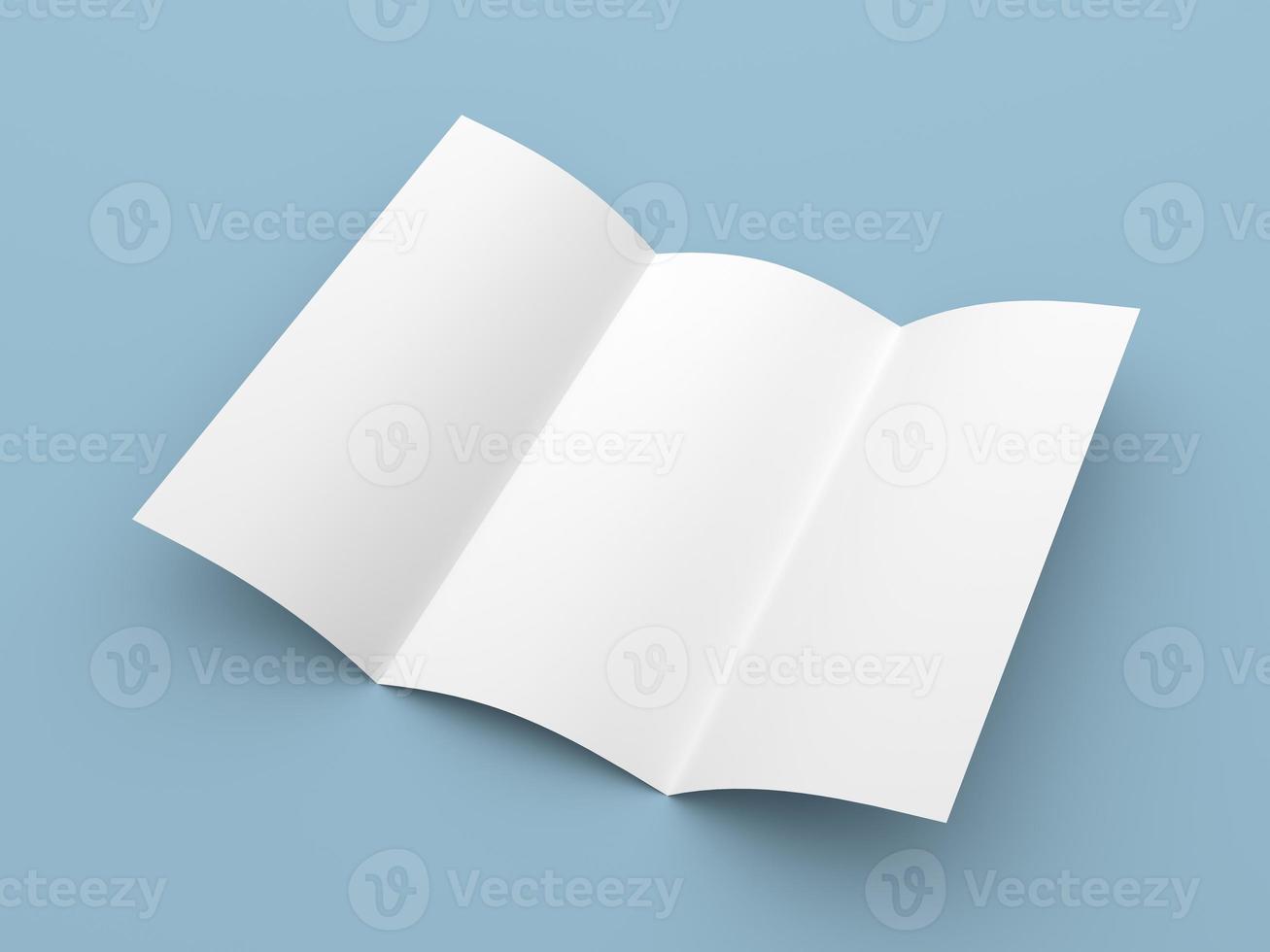 Broschüre leere dreifach gefaltete weiße Papierbroschüre foto