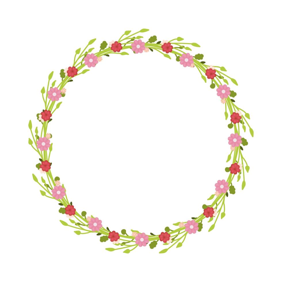 floraler rahmen, elegante illustration mit blumen, blättern und zweigen, die in verschiedenen einladungen verwendet werden, mit platz für text. foto