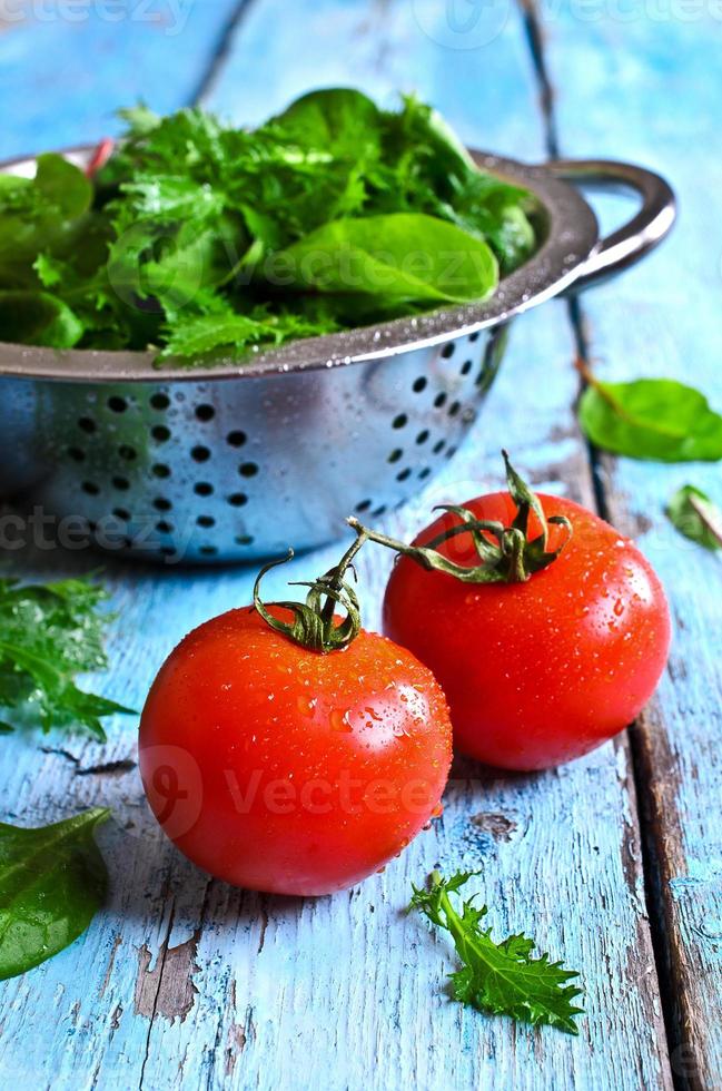 Tomaten und grüner Salat foto