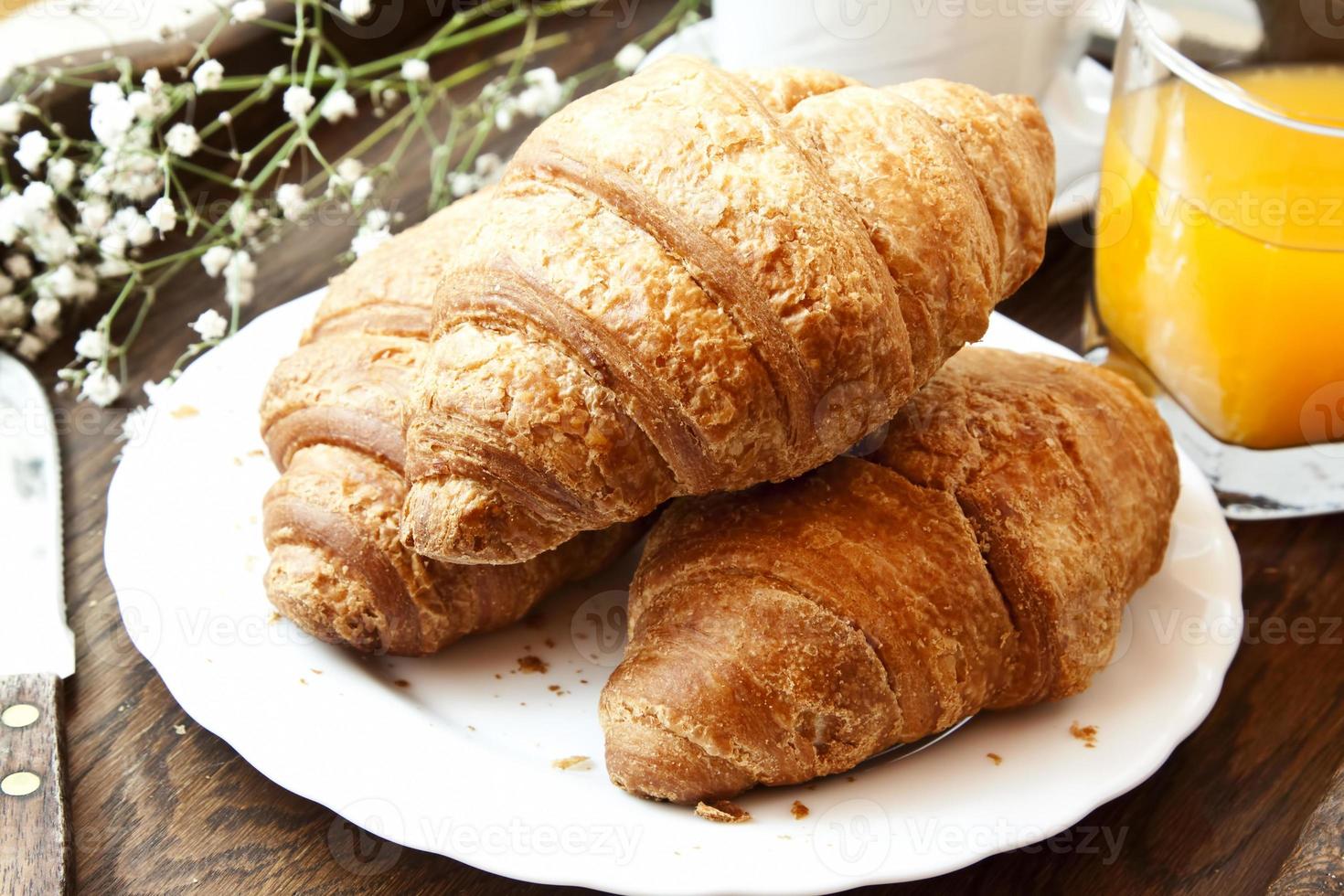französische Croissants zum Frühstück foto